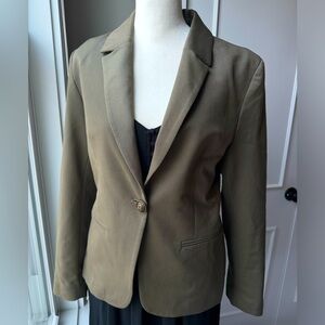 Woman’s One-Button Green Suit Blazer Size